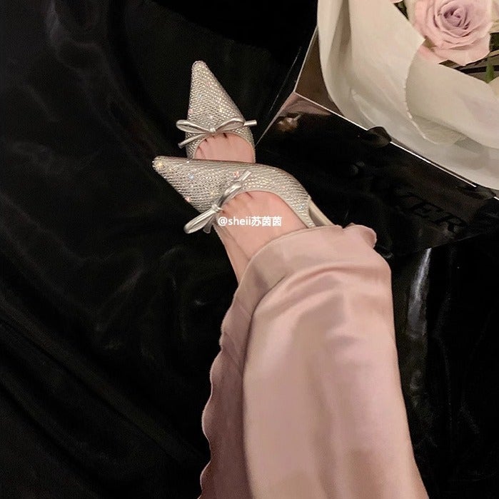 [Sheii Su Yinyin] Natural Heroine ~ Amiu Gypsophila Rhinestone Bow High Heels Cool - Image 2