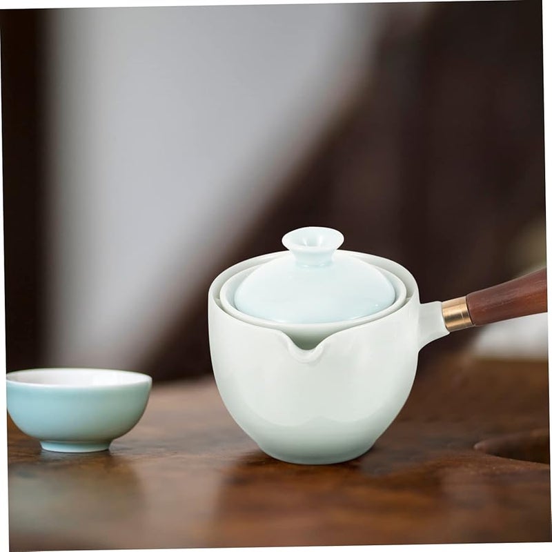 Rotatable Side Handle Ceramic Teapot Vintage Chinese Porcelain Tea Kettle for Home Office - Image 4