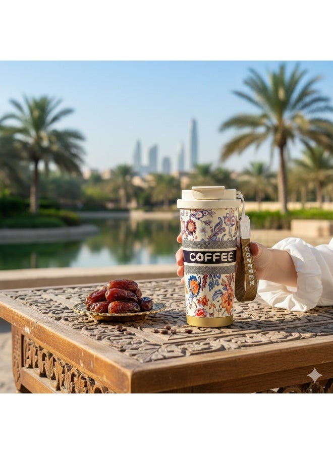 Warwick Travel Coffee Insulated Mug with Sealing Cap, 17oz / 500ml 316 Stainless Steel Double Wall Vacuum Bottle, Leak-Resistant Lid, Tea Strainer, Fits Car Cup Holder, Gifts for Women, Friends, Birthday, New Year - Image 3