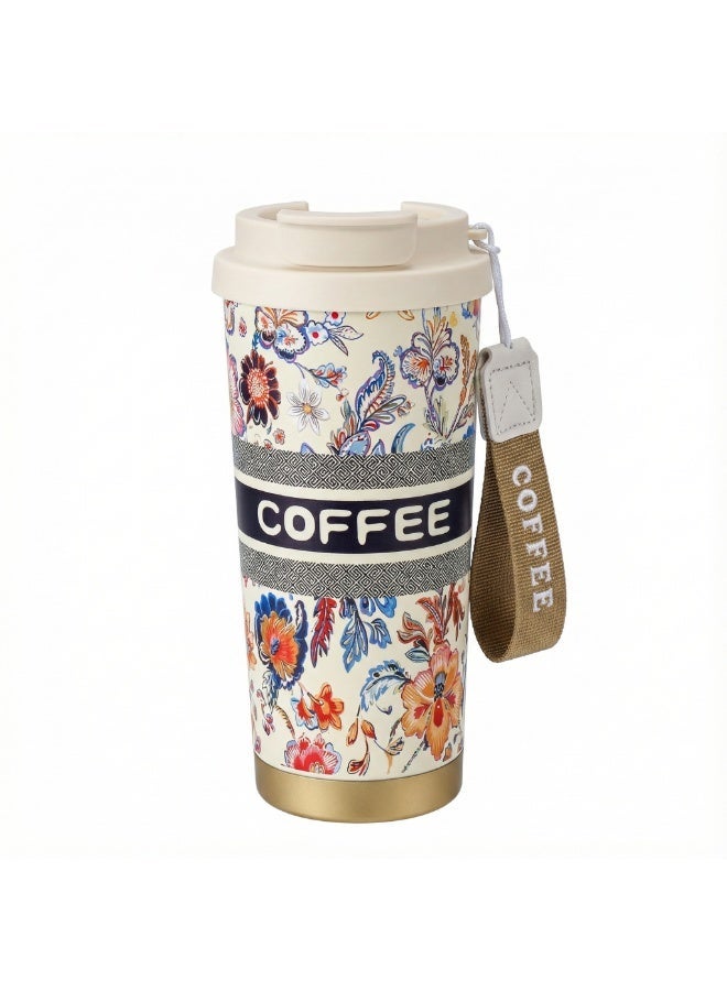 Warwick Travel Coffee Insulated Mug with Sealing Cap, 17oz / 500ml 316 Stainless Steel Double Wall Vacuum Bottle, Leak-Resistant Lid, Tea Strainer, Fits Car Cup Holder, Gifts for Women, Friends, Birthday, New Year - Image 1