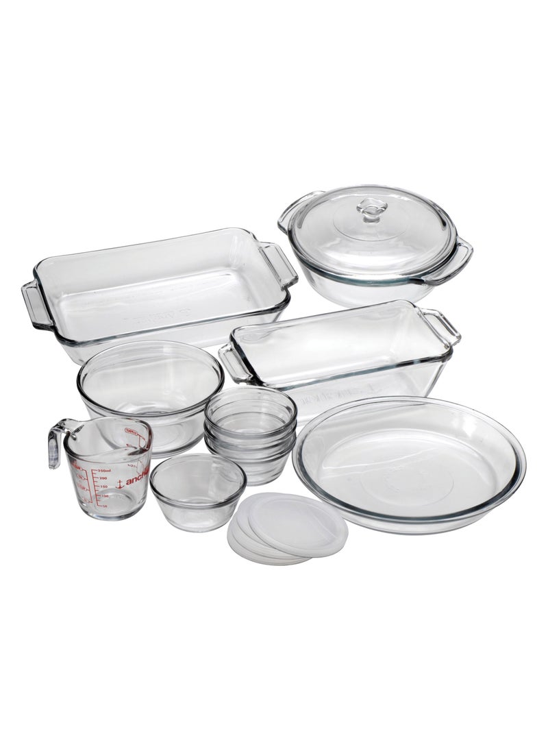 Anchor Hocking Anchor Hocking Complete Glass Bakeware Set 15 piece tempered tough preheated oven and dishwasher safe 