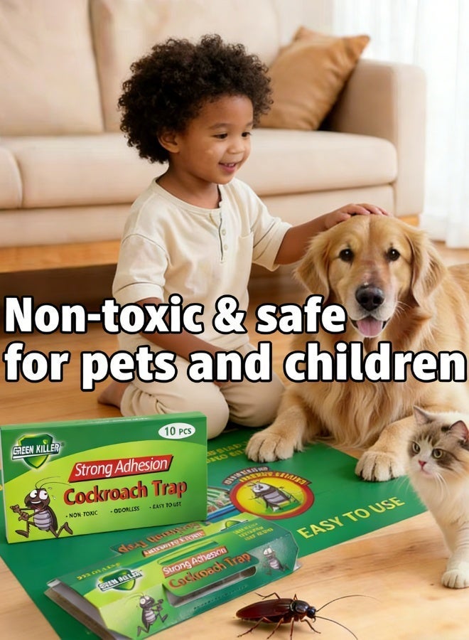 20-Pack Cockroach Killer Bait & Traps - Indoor Roach Infestation Control, Eco-Friendly, Safe for Children & Pets, Long-Lasting Roach Motel Traps - Image 4