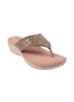 Mochi Mochi Women Rose Gold Suede Leather Comfort Slip-on Sandal UK/8 EU/41 (44-8)  - Image 2