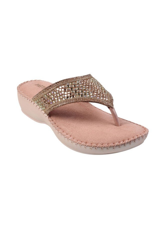 موتشي صندل Mochi نسائي مريح من الجلد المدبوغ باللون الذهبي الوردي، مقاس المملكة المتحدة/8، الاتحاد الأوروبي/41 (44-8) - Image 2