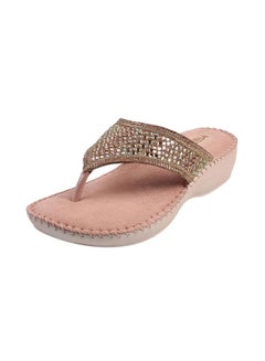 Mochi Mochi Women Rose Gold Suede Leather Comfort Slip-on Sandal UK/8 EU/41 (44-8)  - Image 1