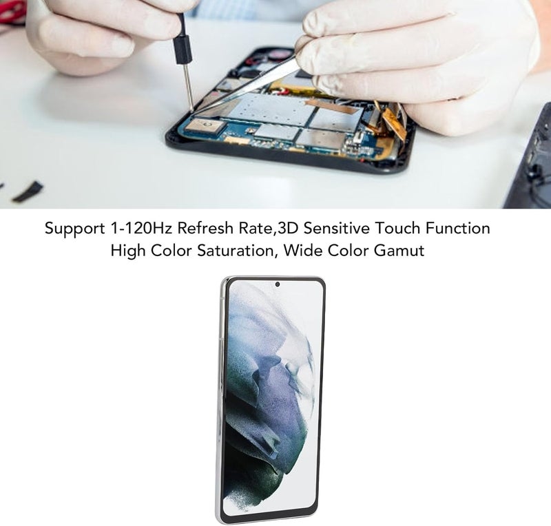 EBTOOLS Screen Replacement for S21 Plus 5G, 6.7 Inch LCD Display 1440x3120 Pixels 505 PPI Multi Touch 3D Sensitive Digitizer Assembly with Frame and Repair Tools, for SM G996B (Silver) - Image 3