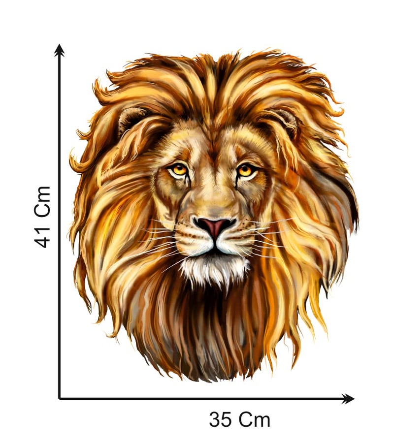 Akki World PVC Big Lion King Self Adhesive Wall Sticker for Bedroom, Kids Room, Living Room, Dining Hall, Cafe (Size - 35 Cm X 41 Cm) - Image 2