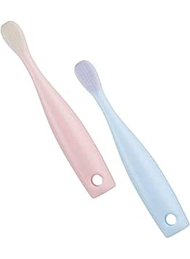 Soft Bristle Kids Toothbrush 2 Pack Red Blue Gum Care Training Non Toxic - Image 1