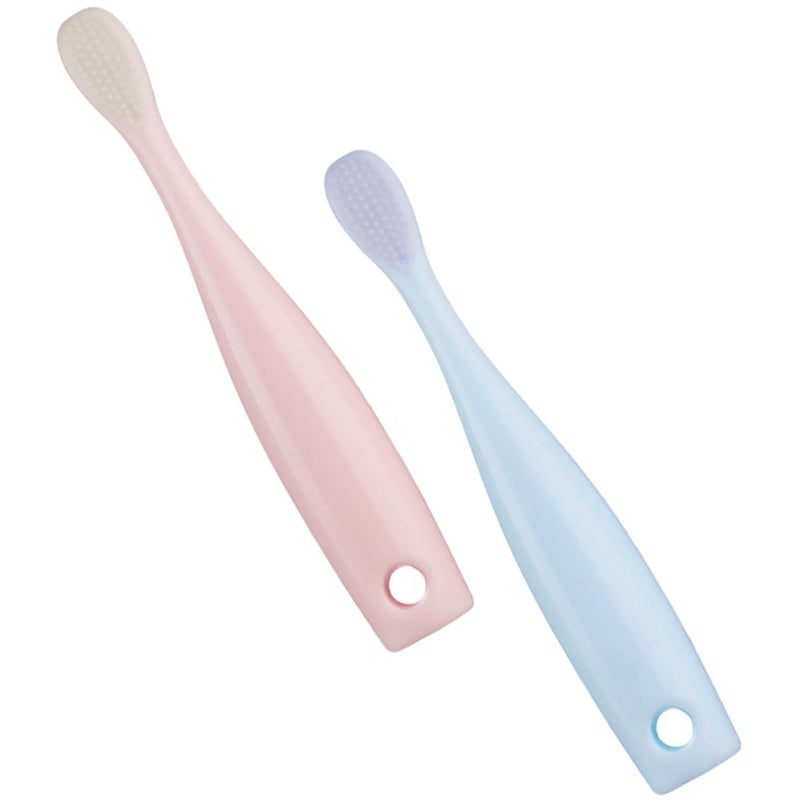 Soft Bristle Kids Toothbrush 2 Pack Red Blue Gum Care Training Non Toxic - Image 2