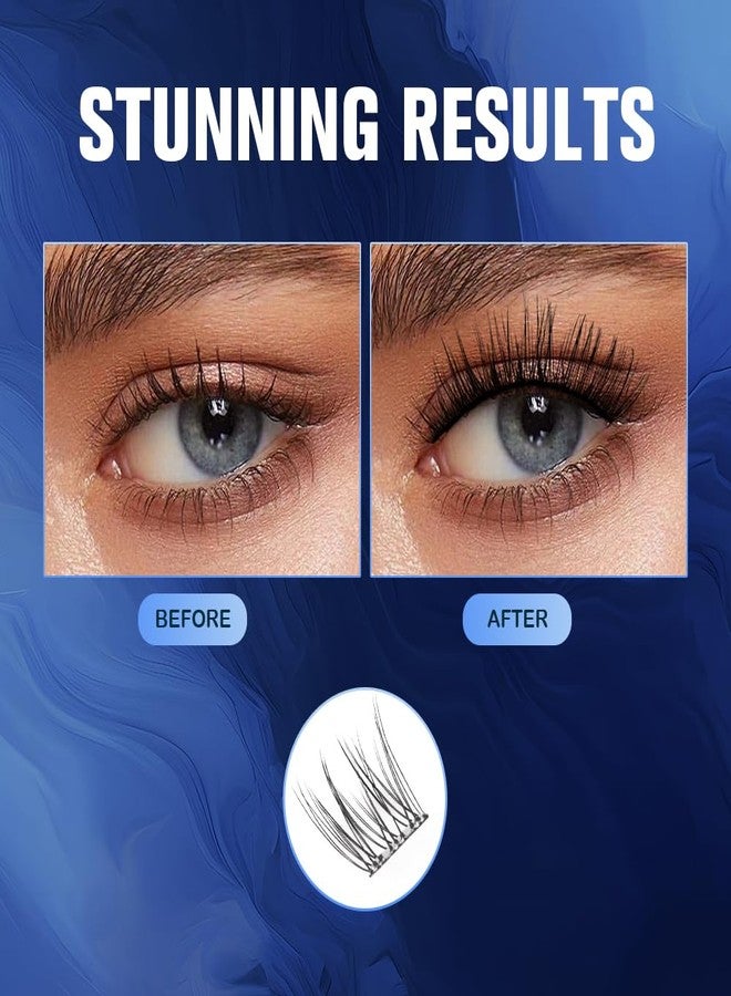 GOLLEE مجموعة رموش لاصقة ذاتياً، 72 قطعة بدون حاجة للصمغ، رموش مجمعة مسبقة اللصق بمظهر طبيعي، رفيعة جداً وخفيفة الوزن، سهلة التطبيق للمبتدئين (D Curl، بدون بقايا، تدوم طويلاً) - Image 4