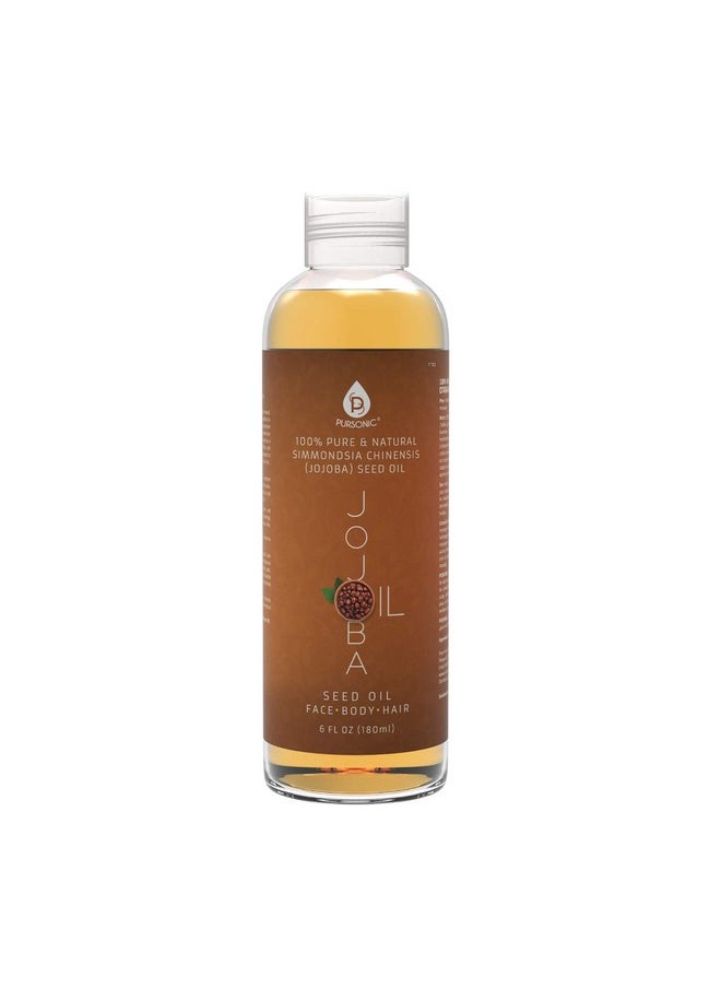 Pursonic - Pursonic Pursonic 100% Cold Pressed Pure Golden Jojoba Oil for Dry Skin or Damaged Hair, Natural & Unrefined - Moisturizes & Revitalizes Skin, 6 Ounce, 1 count, JJO6 - Image 1