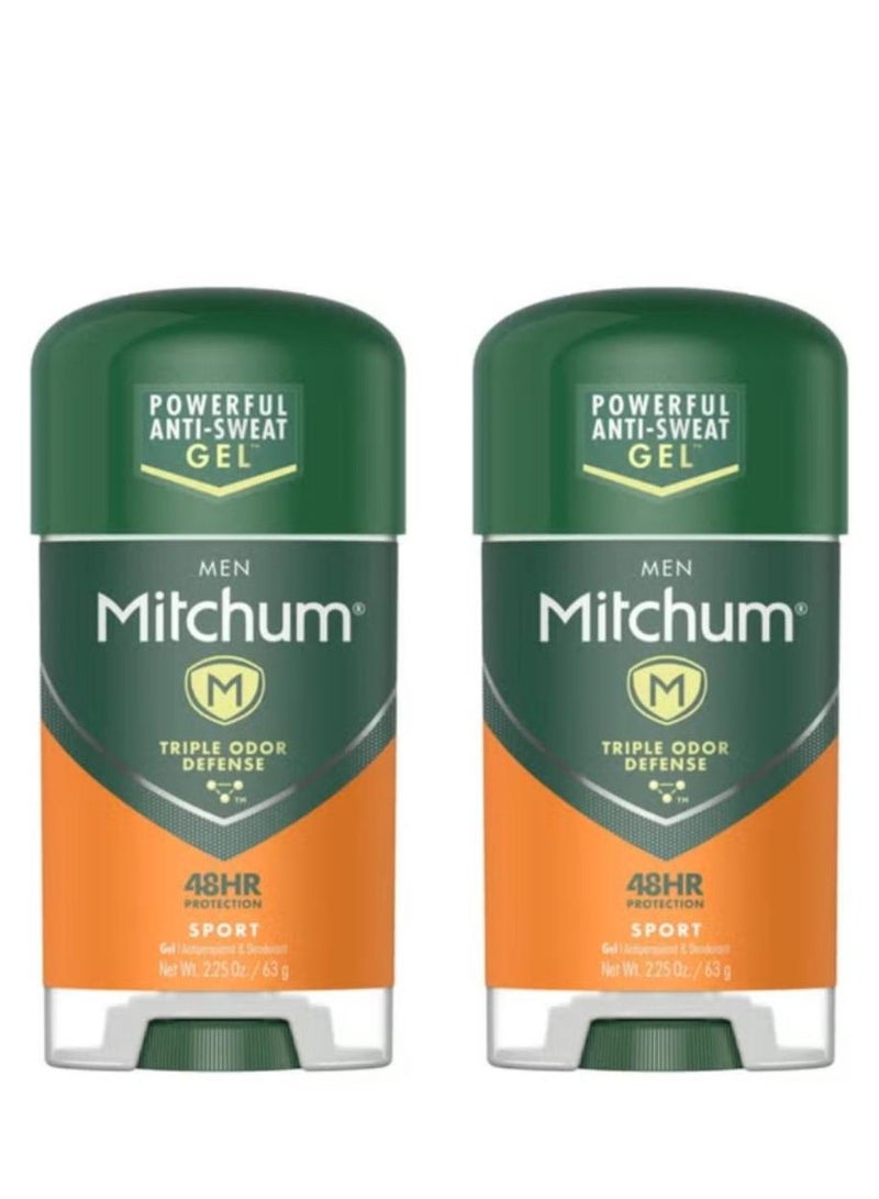 ميتشوم مزيل عرق جل سبورت للرجال، 63 جم، قطعتين