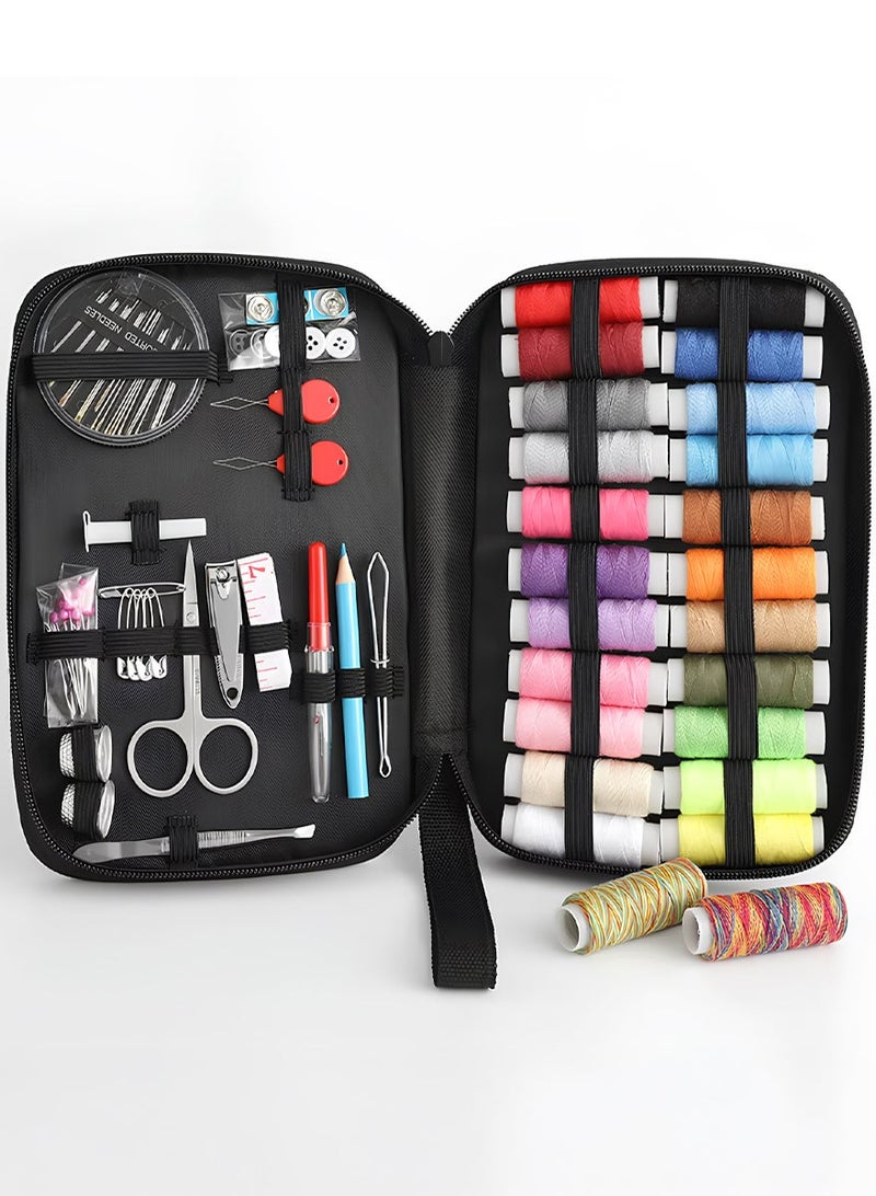AEENAA Premium Portable Sewing Kit for Home Travel & Emergencies Complete DIY Mending Accessories Set with Threads Needles Scissors & Organizer Case - Color May Vary - Image 1