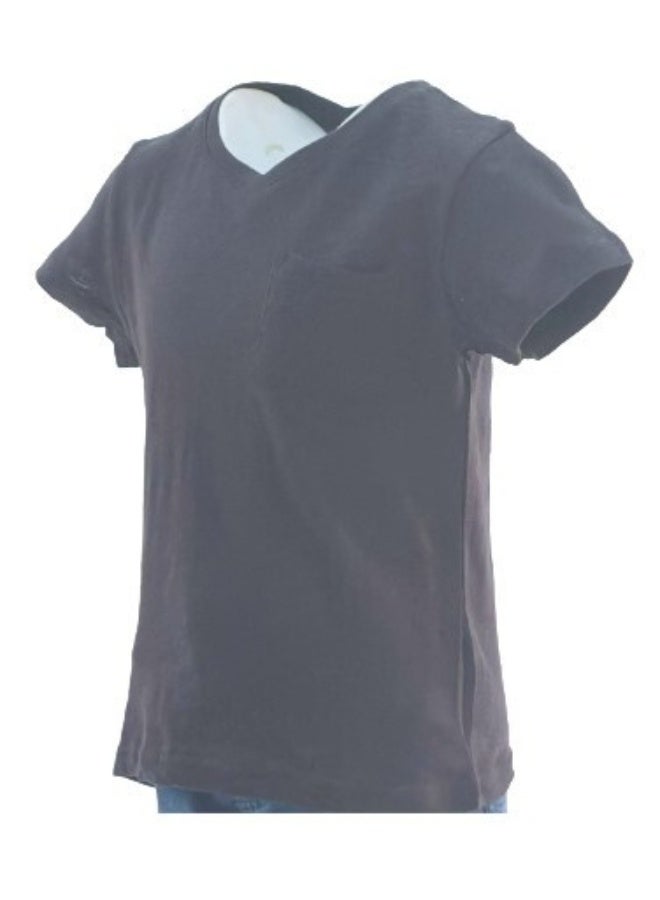 JOANNA 21831B Boy's V-Neck Pocket Short Sleeve T-Shirt - Black - Image 5