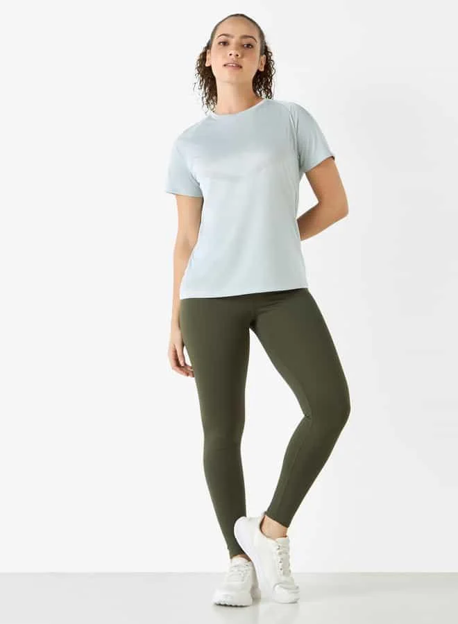 Kappa Kappa Logo Print T-shirt with Raglan Sleeves and Crew Neck