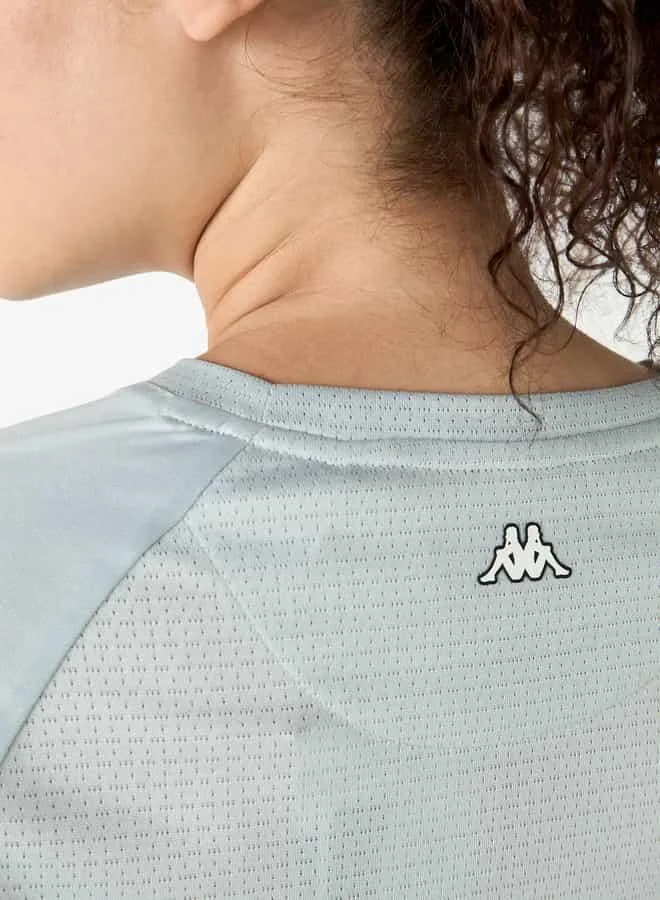 Kappa Kappa Logo Print T-shirt with Raglan Sleeves and Crew Neck
