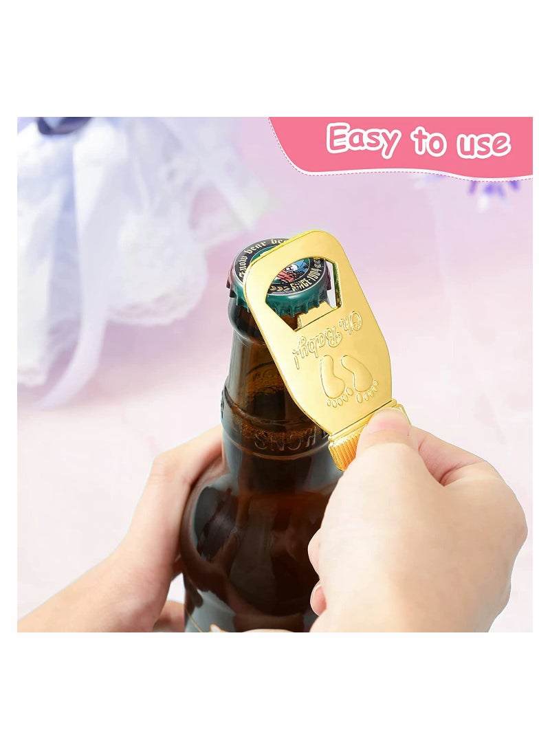 SYOSI 6 Pieces Bottle Opener Baby Shower Favor For Guest, Cute Baby Shower Souvenirs with Baby Footprints Neutral Baby Shower Decoration Gender Reveal Party Supplies for Boy Girl (Pink) - Image 2