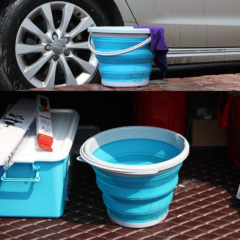 SGMVK Collapsible Foldable Silicone Bucket Camping Bucket Car Washing Outdoor Garden Activities Cleaning BucketFolding BucketFolding Bucket for TravellingWater Bucket Multicolor 5 Liter - Image 4