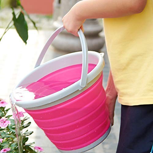 SGMVK Collapsible Foldable Silicone Bucket Camping Bucket Car Washing Outdoor Garden Activities Cleaning BucketFolding BucketFolding Bucket for TravellingWater Bucket Multicolor 5 Liter - Image 5