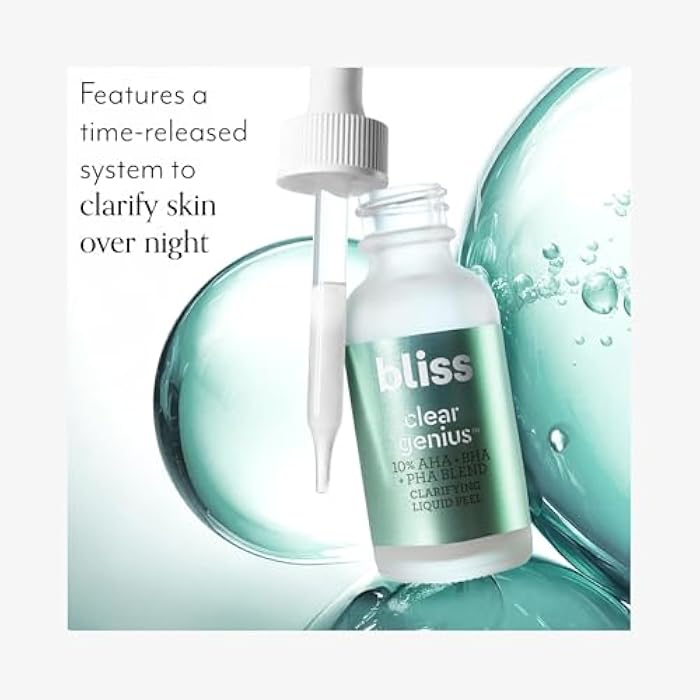 Bliss Clear Genius Clarifying Overnight Liquid Peel - 1 Fl Oz - Clear Pores & Exfoliate Skin - Non-Irritating - Clean - Vegan & Cruelty-Free - Image 3