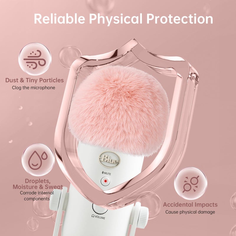 PhantAccy Pop Filter/Windscreen for Blue Yeti and Yeti Pro Microphones, Furry Mic Cover for Wind and Ambient Noise Reduction - Image 4