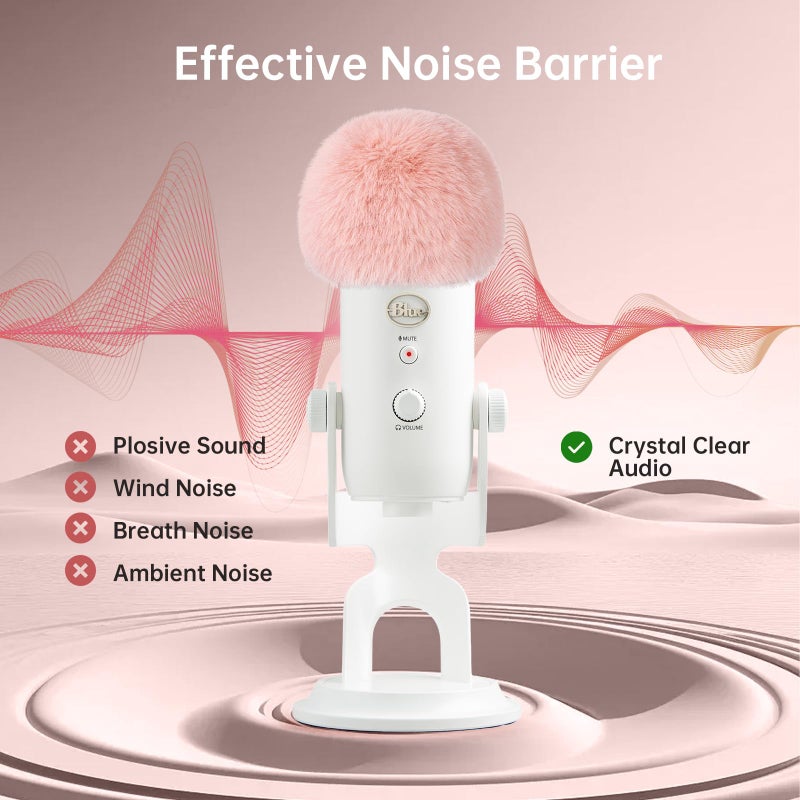 PhantAccy Pop Filter/Windscreen for Blue Yeti and Yeti Pro Microphones, Furry Mic Cover for Wind and Ambient Noise Reduction - Image 3