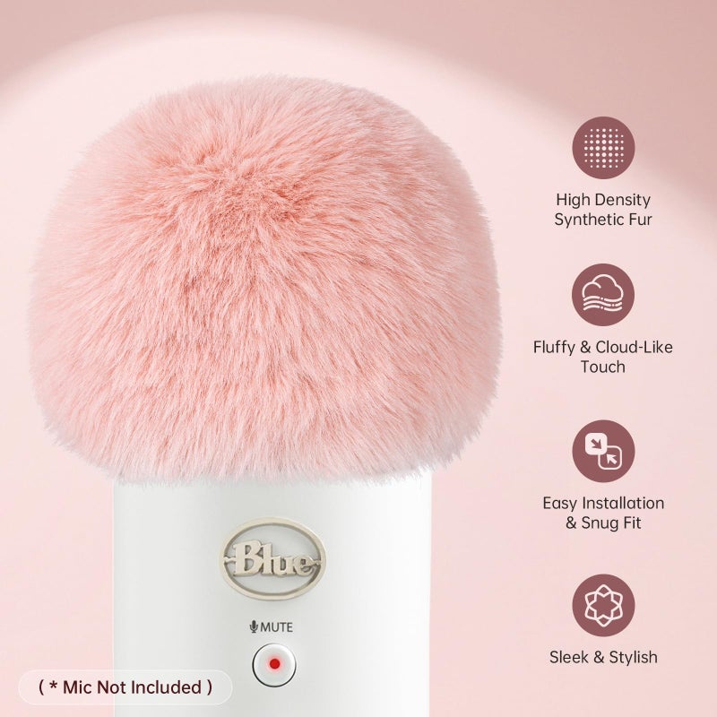 PhantAccy Pop Filter/Windscreen for Blue Yeti and Yeti Pro Microphones, Furry Mic Cover for Wind and Ambient Noise Reduction - Image 2