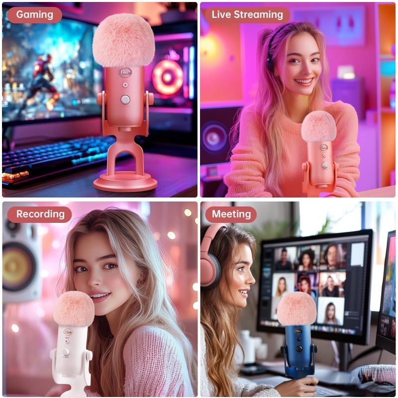 PhantAccy Pop Filter/Windscreen for Blue Yeti and Yeti Pro Microphones, Furry Mic Cover for Wind and Ambient Noise Reduction - Image 5