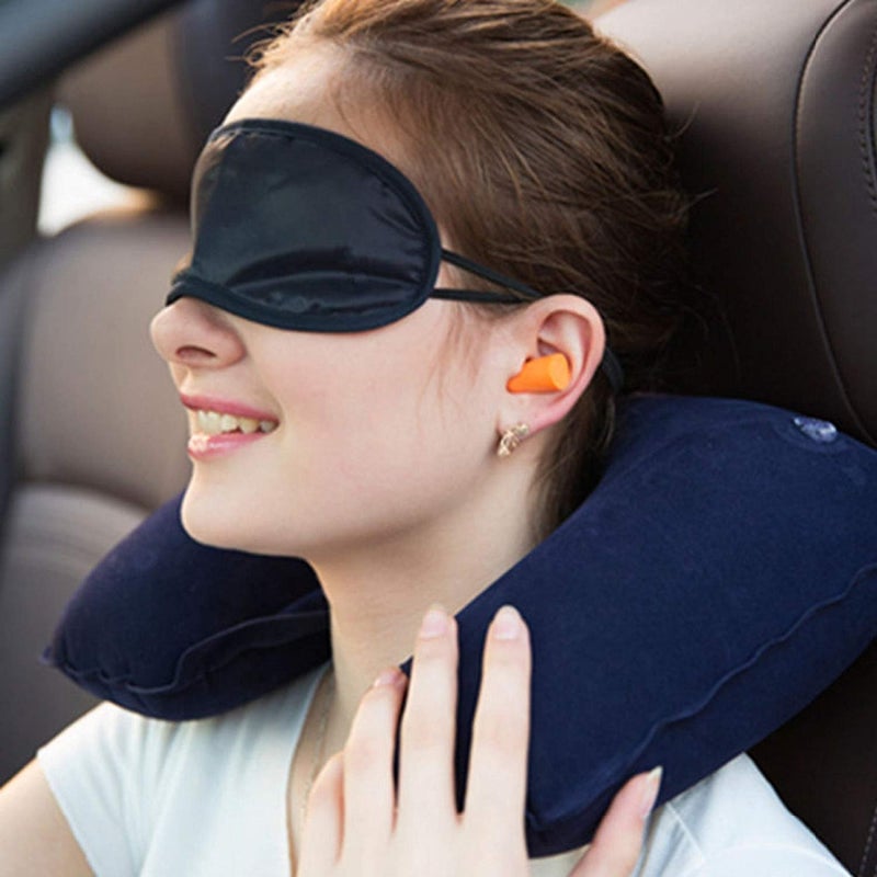 Kytaste Kytaste 3 in 1 Travelling Pillow with Ear Plug and Eye Mask Set kit for Outdoor/Travel(Multicolour, 1 pc) - Image 3