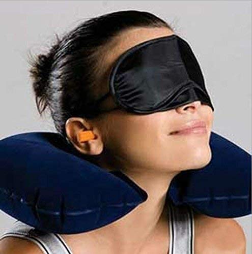 Kytaste Kytaste 3 in 1 Travelling Pillow with Ear Plug and Eye Mask Set kit for Outdoor/Travel(Multicolour, 1 pc) - Image 2