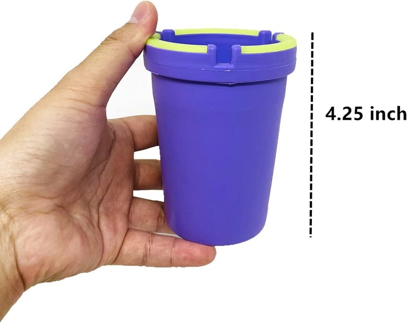 TSY TOOL 4 Pack Glow in the Dark Butt Bucket Ashtray Cigarette Cup Car Ash Holder Portable Truck Home Office (Pink/Blue/Purple/Green) - Image 5