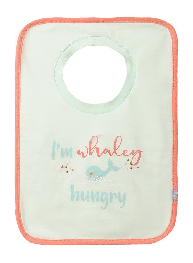 Mi Arcus 100% Cotton Whale Print Feeding Pullover Bib for Baby oys Girls 0-3 Months (Pk of 2) - Green - Image 5