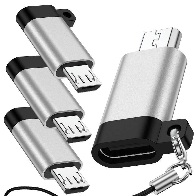 Ououdee USB C to Micro USB Adapter, 4-Pack Type C Female to Micro USB Male Convert Connector Support Charge Data Sync Compatible with Samsung Galaxy S7/S7 Edge/S6/S6 Edge/J3/J7/Note 6/5/LG G4/Nexus 4/5/6 - Image 1