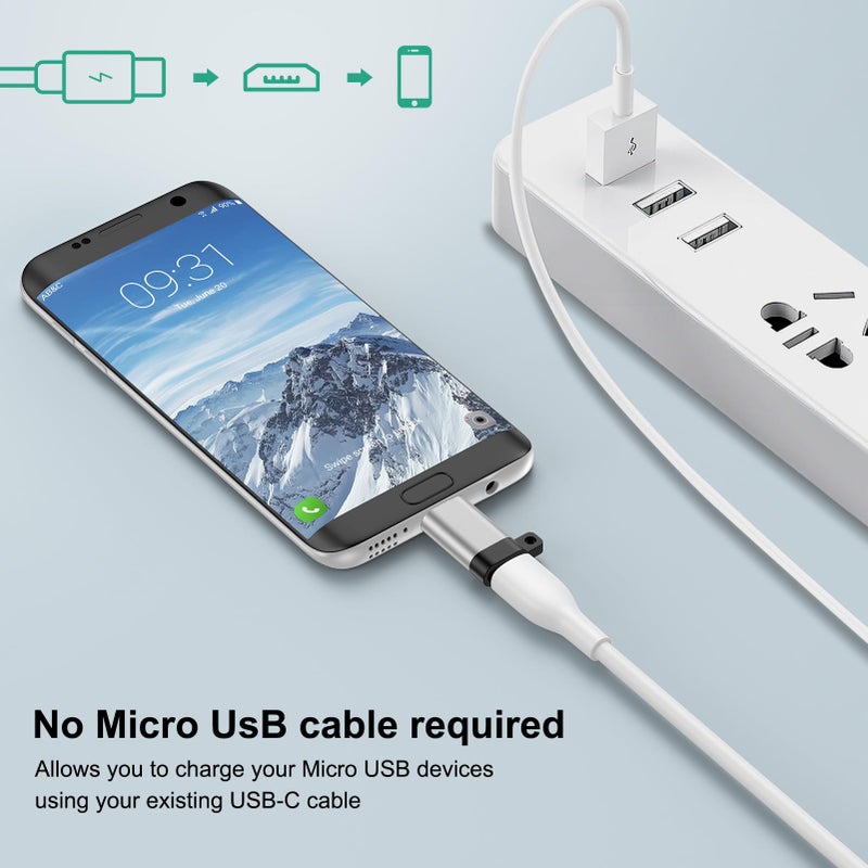 Ououdee USB C to Micro USB Adapter, 4-Pack Type C Female to Micro USB Male Convert Connector Support Charge Data Sync Compatible with Samsung Galaxy S7/S7 Edge/S6/S6 Edge/J3/J7/Note 6/5/LG G4/Nexus 4/5/6 - Image 4