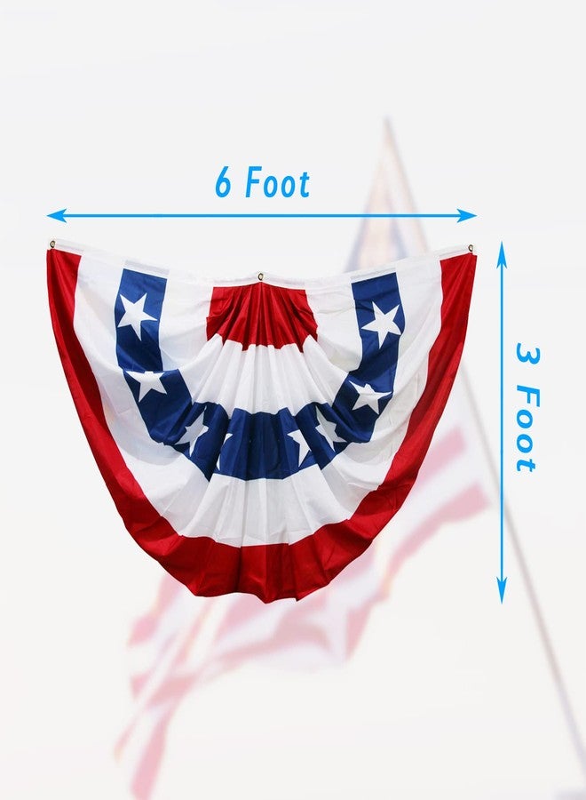 HOOSUN American Flag Bunting,American Flags Bunting For Outside,Patriotic Bunting Outdoor,Flag Bunting 3x6 FT,American Flag Banners,USA Pleated Fan Flag,Red White And Blue Bunting For Porch Decor (2 Pack) - Image 5
