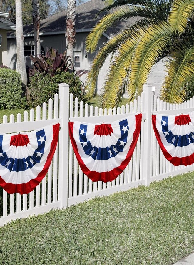 HOOSUN American Flag Bunting,American Flags Bunting For Outside,Patriotic Bunting Outdoor,Flag Bunting 3x6 FT,American Flag Banners,USA Pleated Fan Flag,Red White And Blue Bunting For Porch Decor (2 Pack) - Image 3