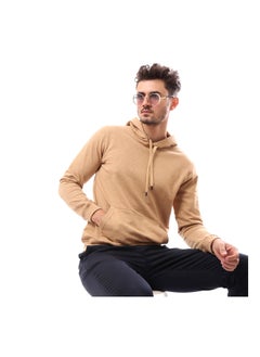 Slip On Solid Comfy Hoodie_Beige