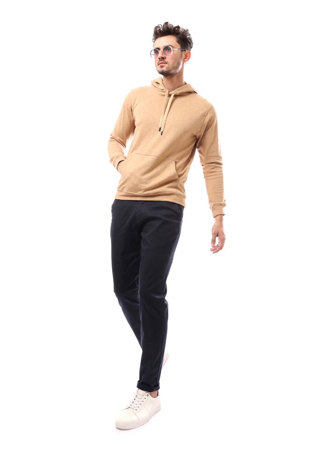 Andora - Slip On Solid Comfy Hoodie_Beige - Image 1