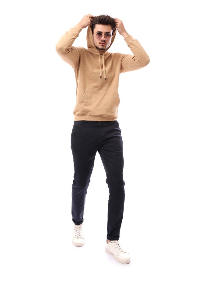 Andora - Slip On Solid Comfy Hoodie_Beige - Image 1
