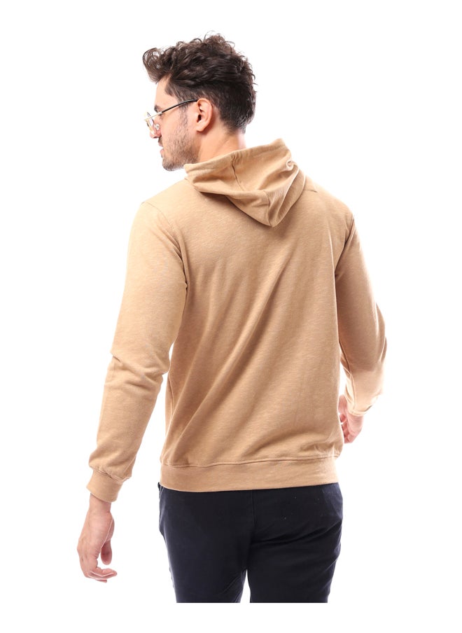 Andora - Slip On Solid Comfy Hoodie_Beige - Image 1