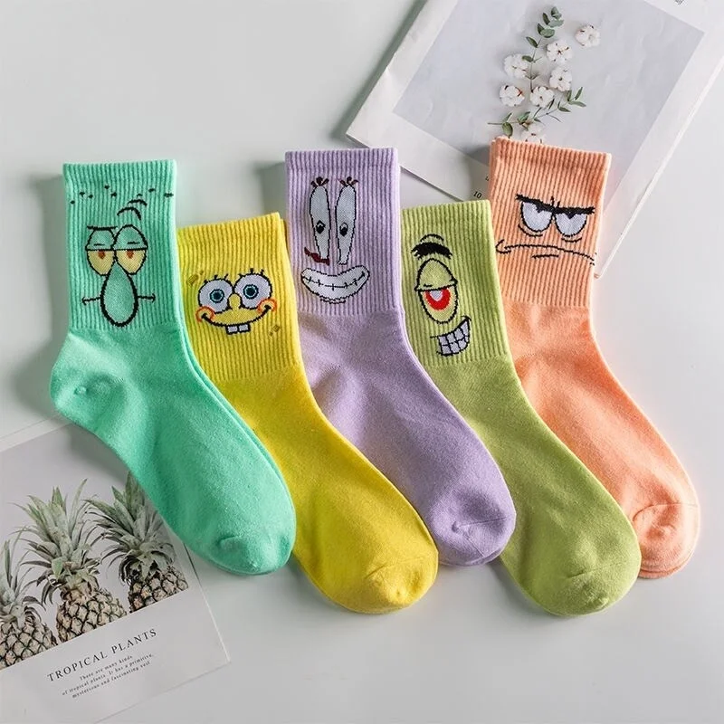 Bgk Unisex Patterned College Socks 5-Piece Extra Comfortable