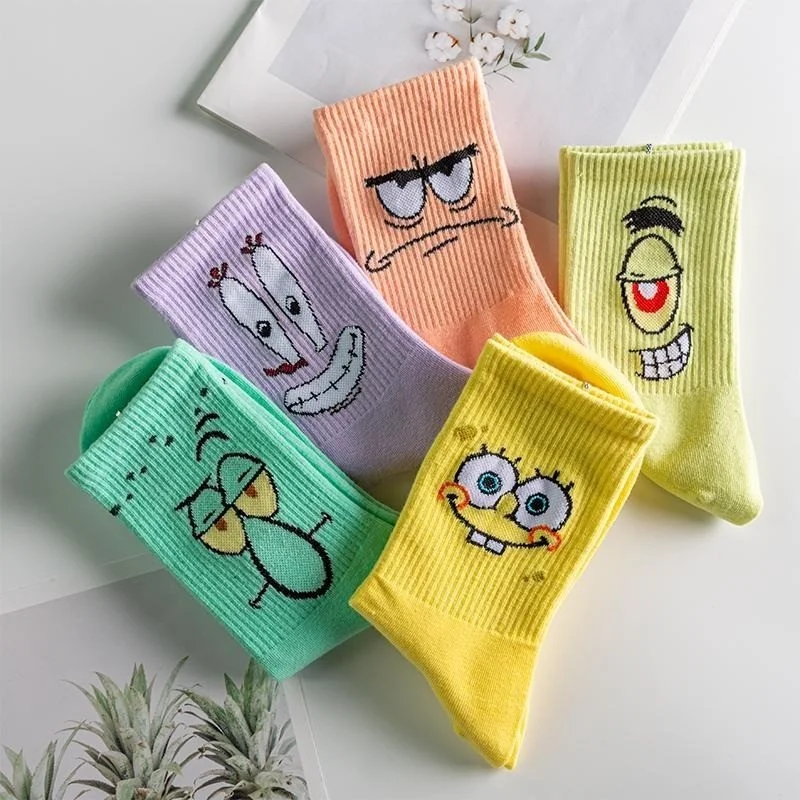 Bgk Unisex Patterned College Socks 5-Piece Extra Comfortable