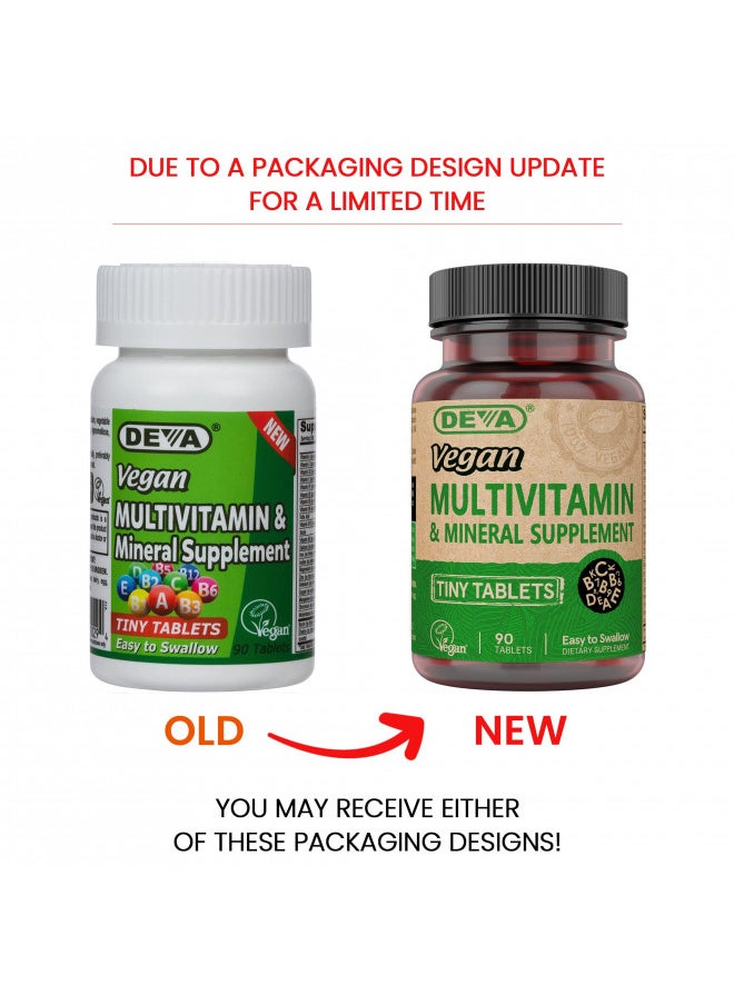 Deva DEVA Tiny Tablets Vegan Multivitamins for Women & Men, Multivitamin with Iron, Mineral Supplement, Vitamin C, Vitamin B Complex, Vitamin B12, Vitamin E, Zinc, Gluten Free, 90 Tablets  - Image 2