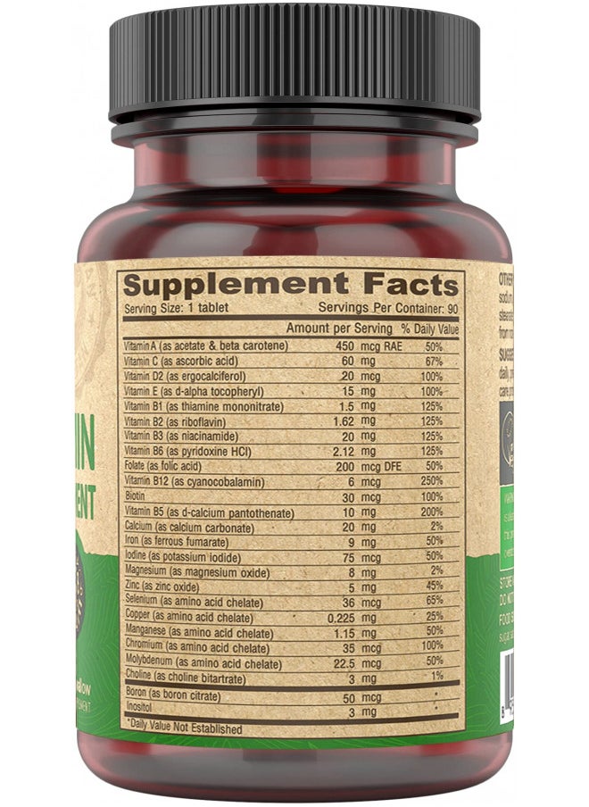 Deva DEVA Tiny Tablets Vegan Multivitamins for Women & Men, Multivitamin with Iron, Mineral Supplement, Vitamin C, Vitamin B Complex, Vitamin B12, Vitamin E, Zinc, Gluten Free, 90 Tablets  - Image 3