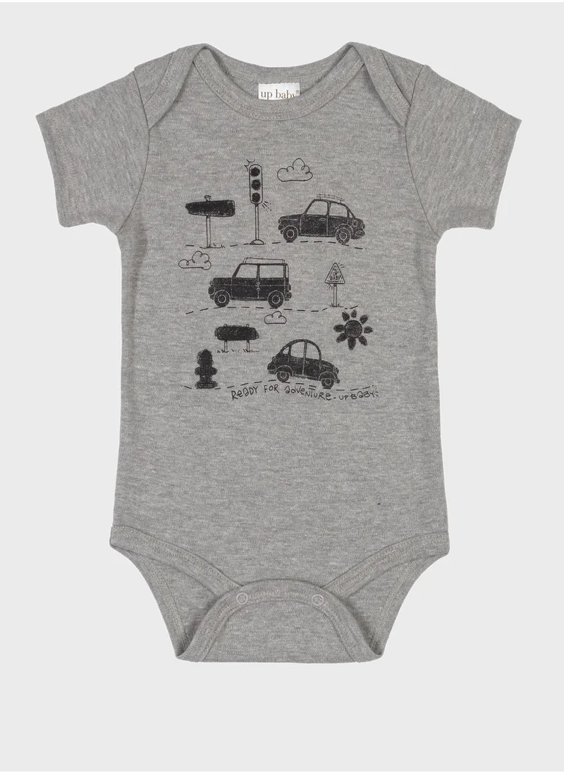 Up Baby Infant Cars Print Bodysuit