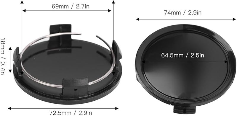 أغطية مركز العجلات العالمية من مادة ABS مقاس 74 مم، 4 قطع للشاحنات وسيارات الدفع الرباعي والمركبات الترفيهية - Image 3