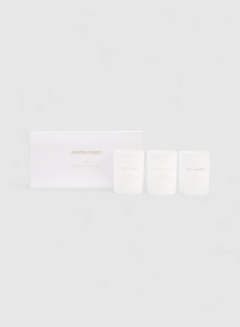 My Way - Paris Collection Candle Trio - Scented Candles with Essential Oils - Lush Sandalwood, Warm Virginia Cedar & Iris - Soy Candles - 80hr Burn - Set of 3