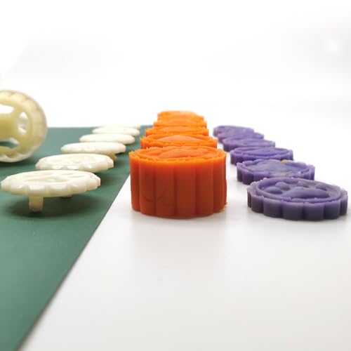SUNEKE Pebbles Stamp Moon Cake Stamp, Pebbles Press Mid Autumn Festival DIY Decoration Press Pebbles Round Pebbles Pebbles Set Fondant Cake Decoration(Round Cute Cartoon Animal,50g) - Image 4