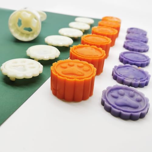 SUNEKE Pebbles Stamp Moon Cake Stamp, Pebbles Press Mid Autumn Festival DIY Decoration Press Pebbles Round Pebbles Pebbles Set Fondant Cake Decoration(Round Cute Cartoon Animal,50g) - Image 3