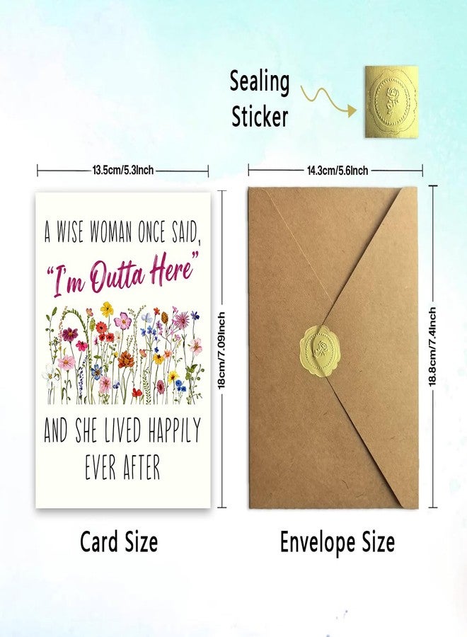 ATTLVV Funny Retirement Card for Her, Retirement Gift for Women, Blank Inside, with Kraft Envelope and Gold Seal Sticker - Image 3